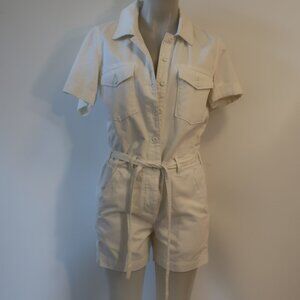 Womens G1 All Purpose Goods Belted Cotton Romper Short XS